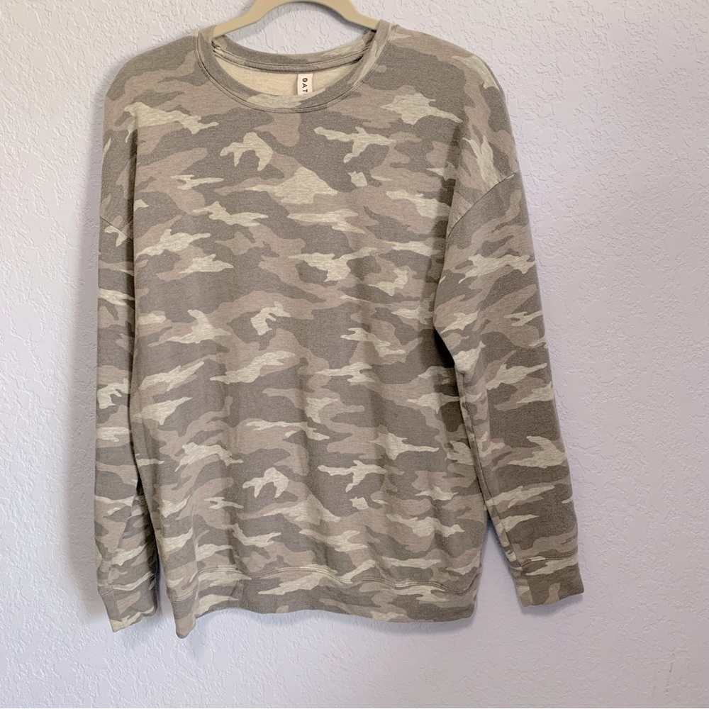 Athleta Studio To Street Camo Long Sleeve Sweatshirt